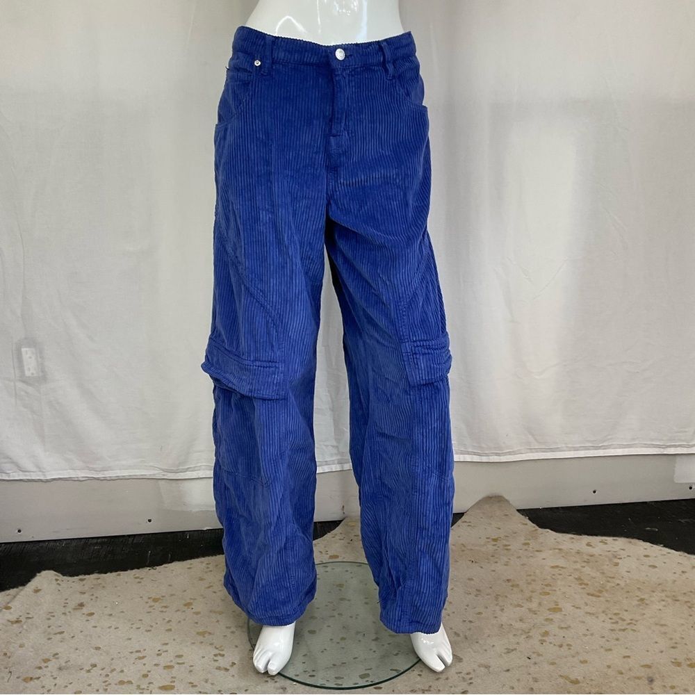 Urban Outfitters BDG Y2K Wide Leg Relaxed Cargo Corduroy Skater Pant Blue 31 - Picture 3 of 17